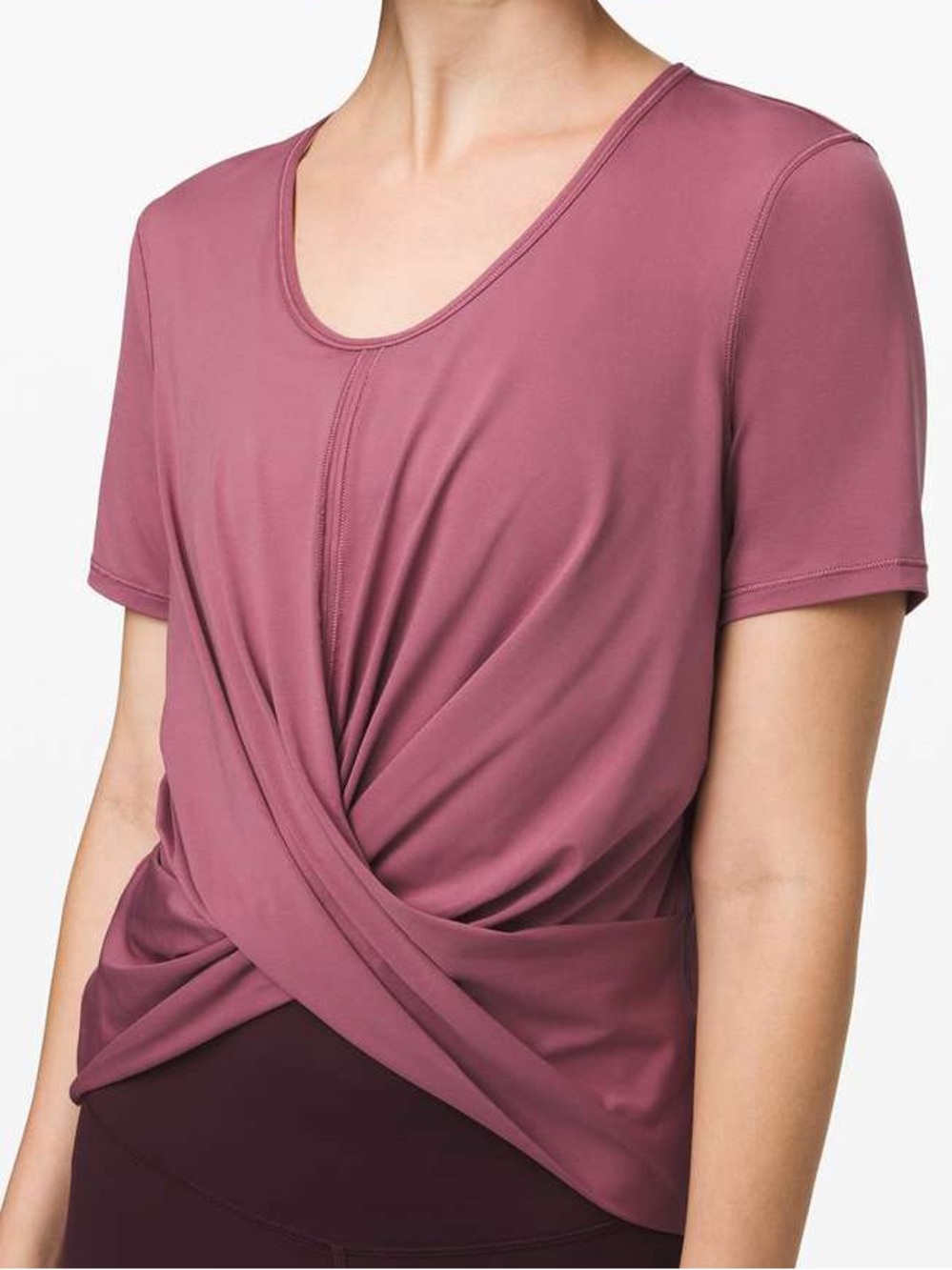 LULULEMON Do The Daily Plumful Twist-Front Short Sleeve Top